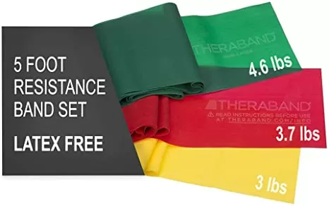 TheraBand 20380 Non-Latex Exercise Band Active Recovery Kits, Yellow/Red/Green – Beginner Set